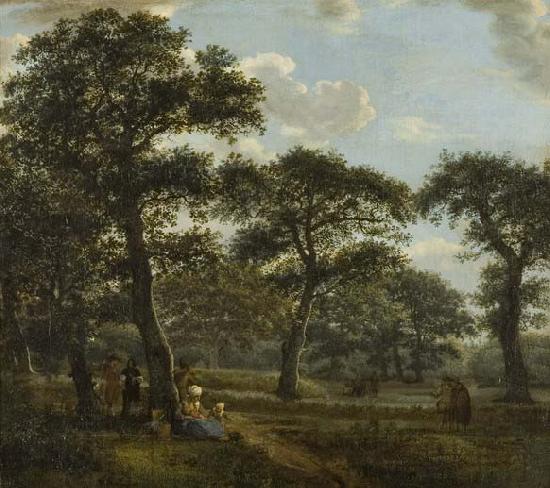 Jan van der Heyden Figures Resting and Promenading in an Oak Forest China oil painting art